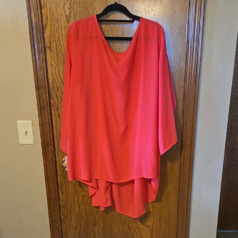 She + Sky Vibrant Red Top